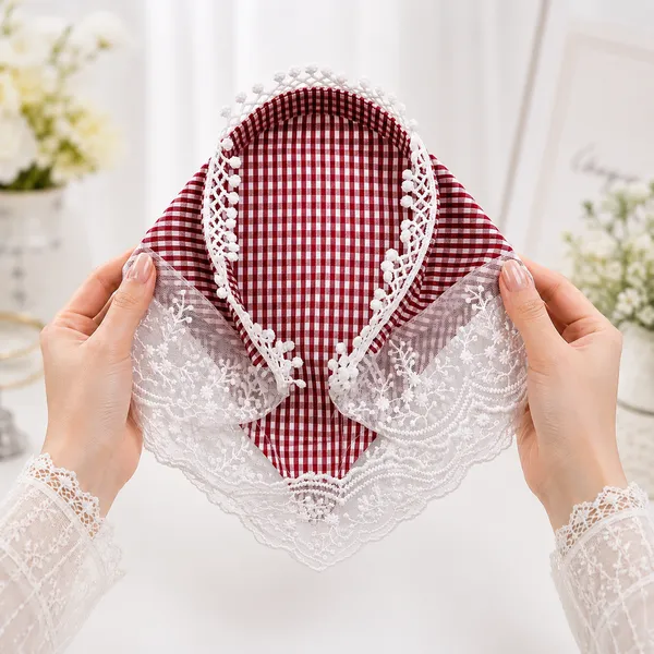 Women’s_Red_&_White_Checkered_Fabric_Headband_with_Lace_Trim_|_Stylish_Hair_Covering_Band_for_Girls_&_Women_|_Comfortable_&_Fashionable_Hair_Accessory