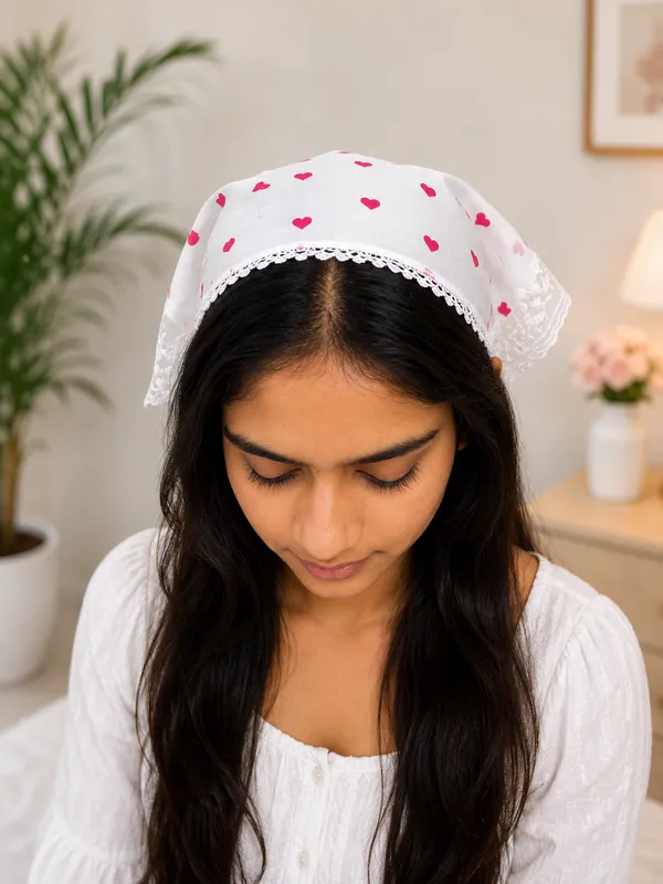 Women’s_White_Printed_Cotton_Head_Scarf_Headband_with_Pink_Heart_Print_&_Lace_Border_|_Stylish_Hair_Band_for_Girls_&_Women_|_Comfortable_Hair_Accessory_for_Daily_Wear