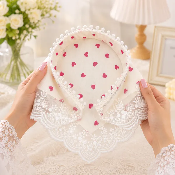 Women’s_White_Printed_Cotton_Head_Scarf_Headband_with_Pink_Heart_Print_&_Lace_Border_|_Stylish_Hair_Band_for_Girls_&_Women_|_Comfortable_Hair_Accessory_for_Daily_Wear