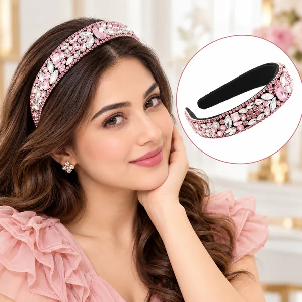 Pink_Crystal_Rhinestone_Band_For_Girls_(Pack_of_1)