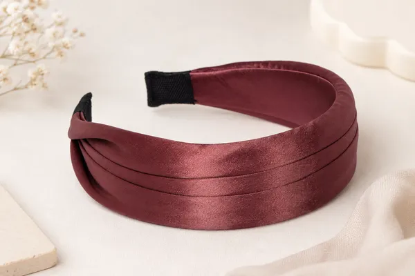 Brown_Casual_Wear_Silk_Draped_Headband_For_Girls_(Pack_of_1)