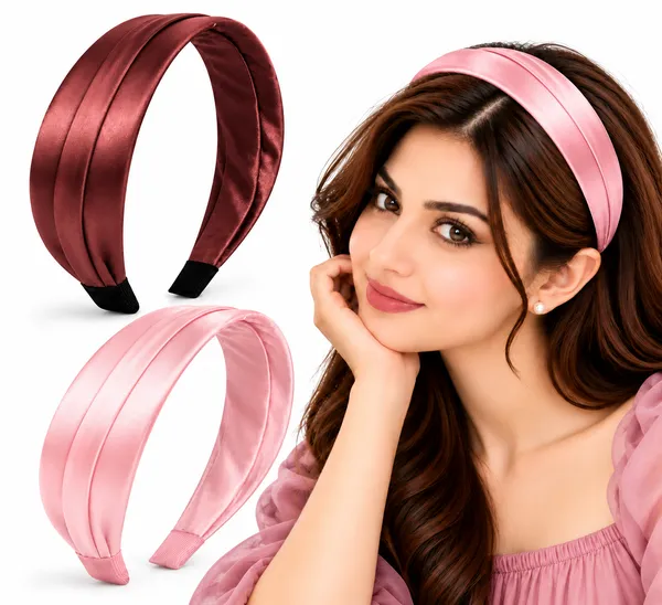 Shiny_Satin_Silk_Handmade_Drapped_Headband_For_Girls__Set_of_2_Pcs