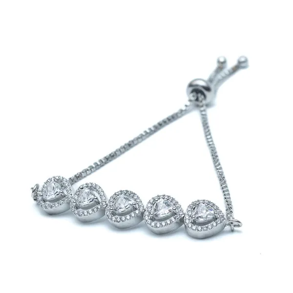 White_18Kt_Plating_Heart_Cubic_Zirconia_Diamond_Bracelet_For_Women