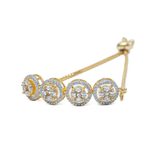 Gold_18Kt_Plating_Round_Cubic_Zirconia_Diamond_Bracelet_For_Women
