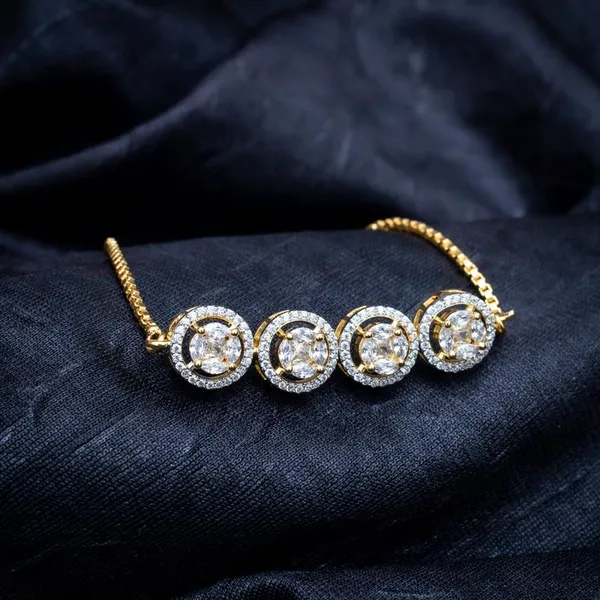 Gold_18Kt_Plating_Round_Cubic_Zirconia_Diamond_Bracelet_For_Women