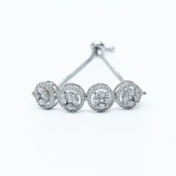 White_18Kt_Plating_Round_Cubic_Zirconia_Diamond_Bracelet_For_Women