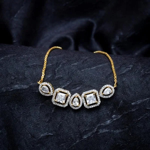 Gold_18Kt_Plating_Tennis_Style_Cubic_Zirconia_Diamond_Bracelet_For
