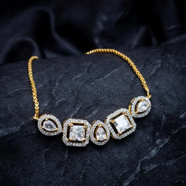 Gold_18Kt_Plating_Tennis_Style_Cubic_Zirconia_Diamond_Bracelet_For
