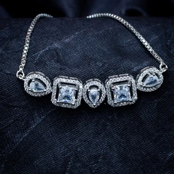 White_18Kt_Plating_Tennis_Style_Cubic_Zirconia_Diamond_Bracelet_For_Women