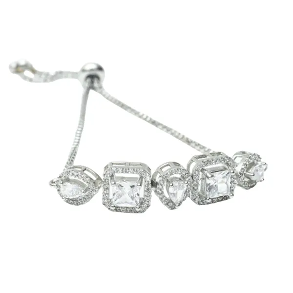 White_18Kt_Plating_Tennis_Style_Cubic_Zirconia_Diamond_Bracelet_For_Women