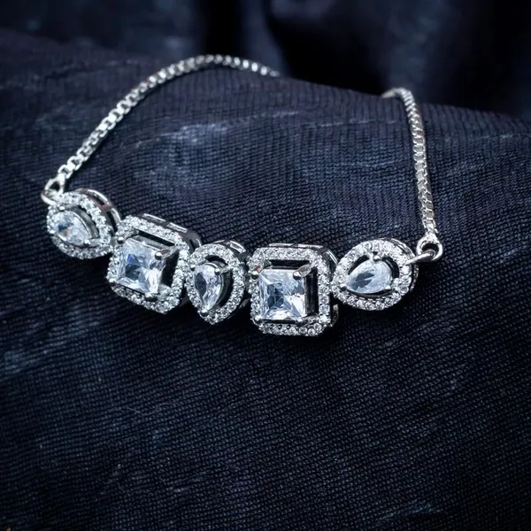 White_18Kt_Plating_Tennis_Style_Cubic_Zirconia_Diamond_Bracelet_For_Women