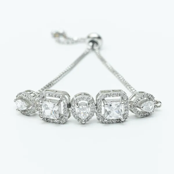 White_18Kt_Plating_Tennis_Style_Cubic_Zirconia_Diamond_Bracelet_For_Women