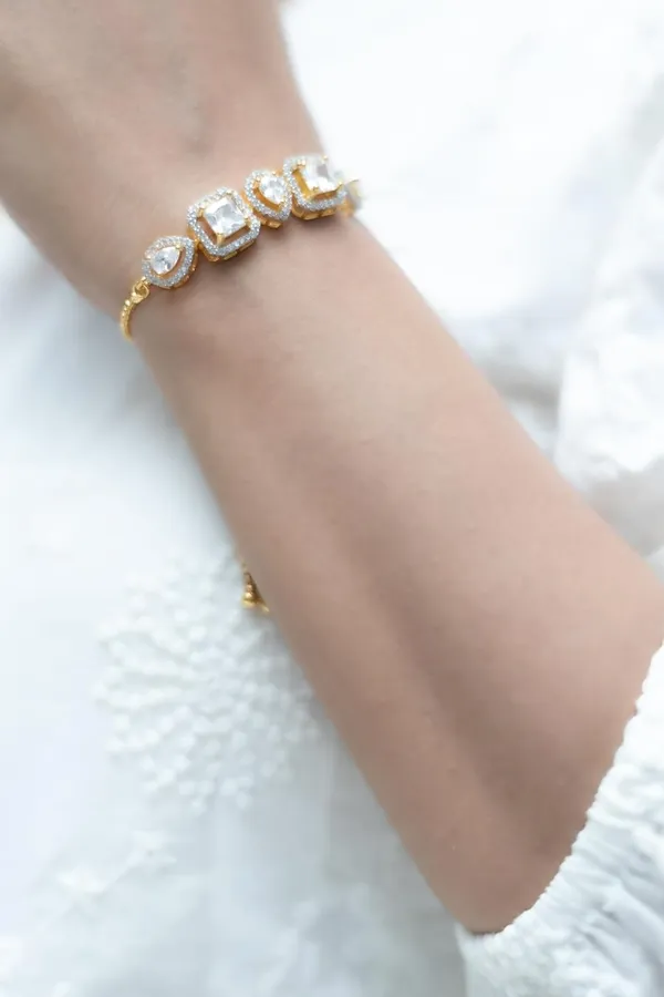 White_18Kt_Plating_Tennis_Style_Cubic_Zirconia_Diamond_Bracelet_For_Women