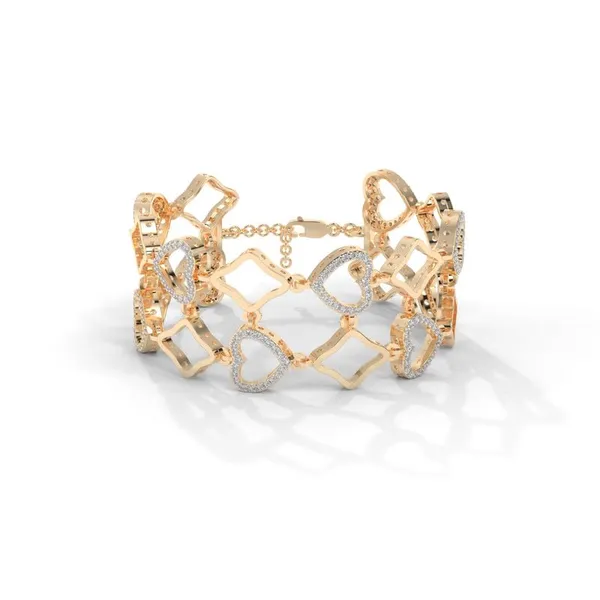 Gold_18Kt_Plating_Heart_Chain_Cubic_Zirconia_Diamond_Bracelet_For_Women