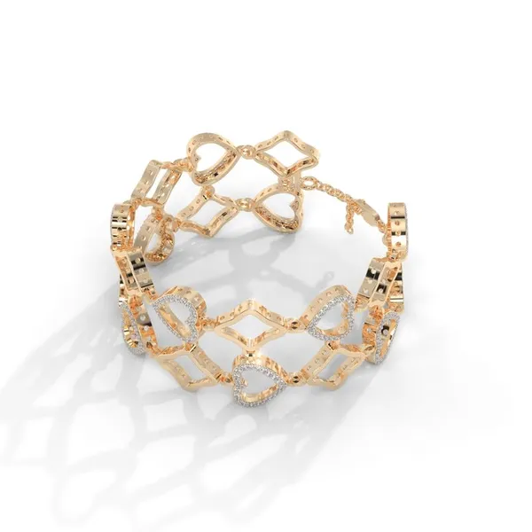 Gold_18Kt_Plating_Heart_Chain_Cubic_Zirconia_Diamond_Bracelet_For_Women