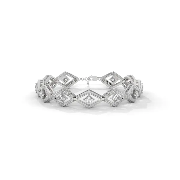 White_18Kt_Plating_Tennis_Style_Cubic_Zirconia_Diamond_Bracelet_For_Women