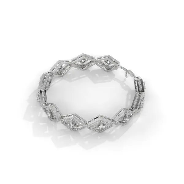 White_18Kt_Plating_Tennis_Style_Cubic_Zirconia_Diamond_Bracelet_For_Women