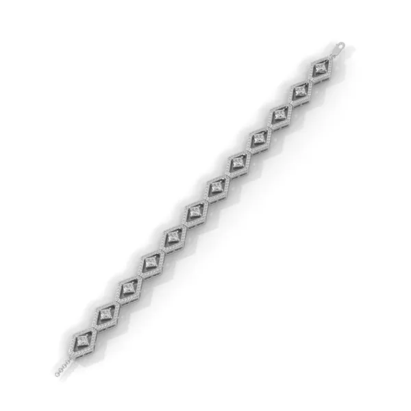 White_18Kt_Plating_Tennis_Style_Cubic_Zirconia_Diamond_Bracelet_For_Women