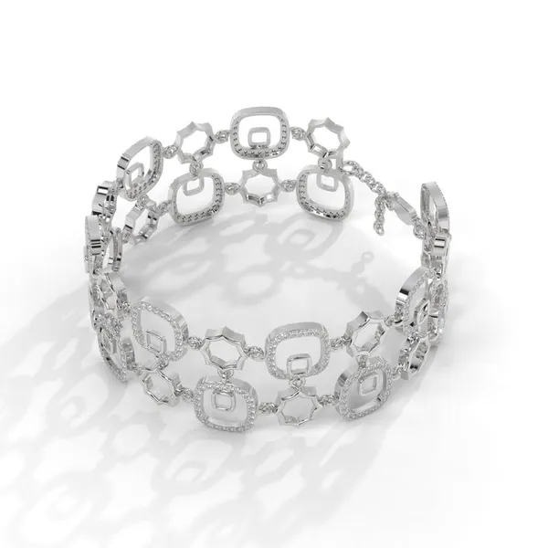 White_18Kt_Plating_Geomertic_Marquis_Cubic_Zirconia_Diamond_Bracelet_For_Women