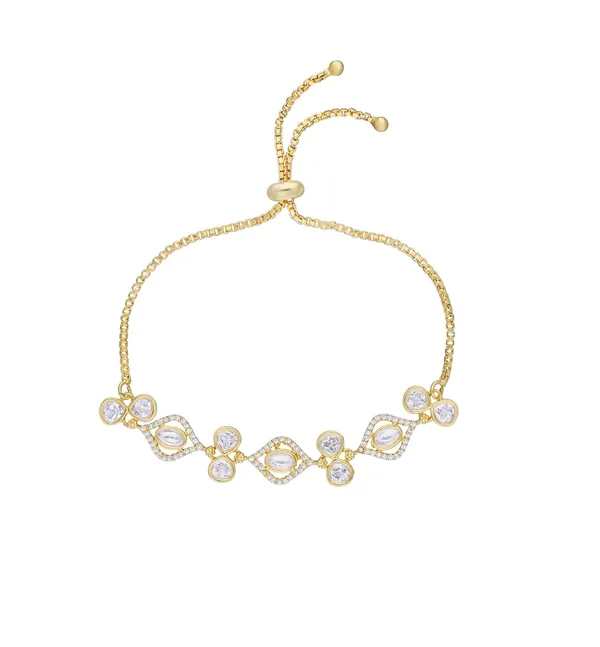 Gold_18Kt_Plated_Round_Polkis_Zirconia_Diamond_Bracelet_For_Women