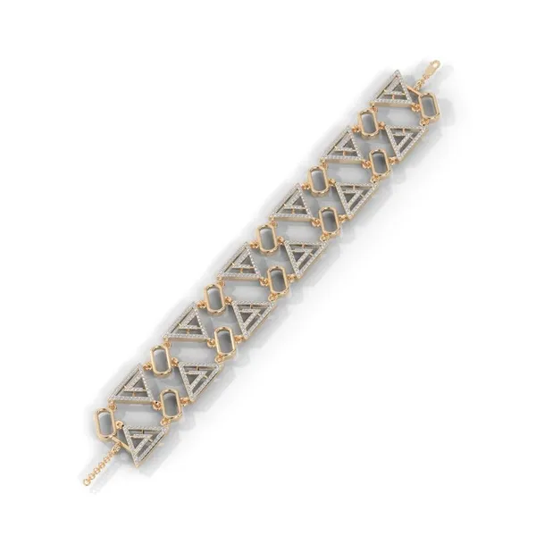 Gold_18Kt_Plating_Geometric_Link_Triangle_Cubic_Zirconia_Diamond_Bracelet_For_Women