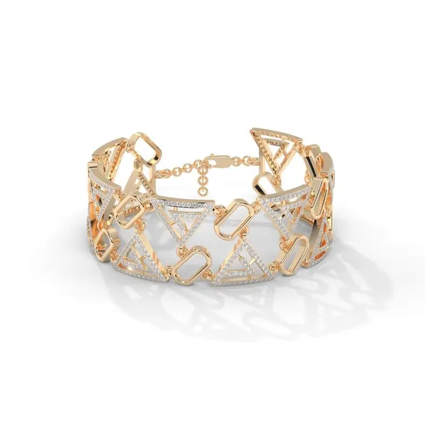 Gold_18Kt_Plating_Geometric_Link_Triangle_Cubic_Zirconia_Diamond_Bracelet_For_Women