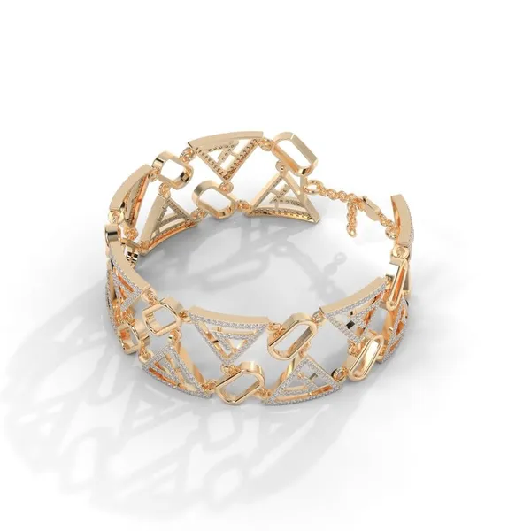 Gold_18Kt_Plating_Geometric_Link_Triangle_Cubic_Zirconia_Diamond_Bracelet_For_Women