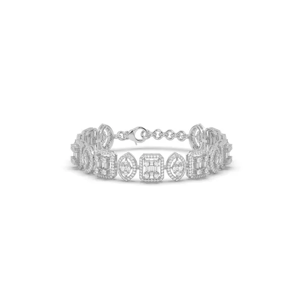 White_American_Diamond_Gold_And_Diamond_Silver_Plated_Tennis_Bracelet_For_Women