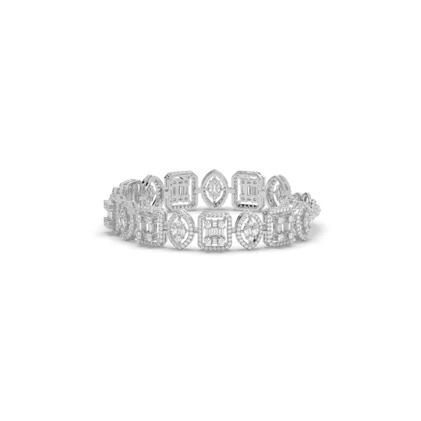 White_American_Diamond_Gold_And_Diamond_Silver_Plated_Tennis_Bracelet_For_Women