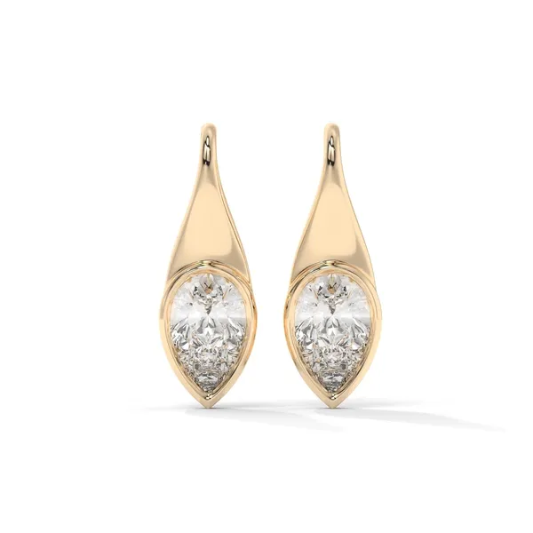 Gold_18Kt_Plating_Pear_Solitaire_Hoop_Earrings_For_Women