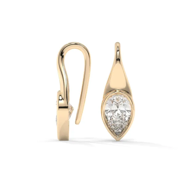 Gold_18Kt_Plating_Pear_Solitaire_Hoop_Earrings_For_Women