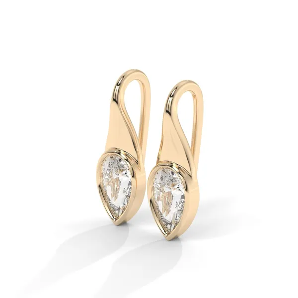 Gold_18Kt_Plating_Pear_Solitaire_Hoop_Earrings_For_Women