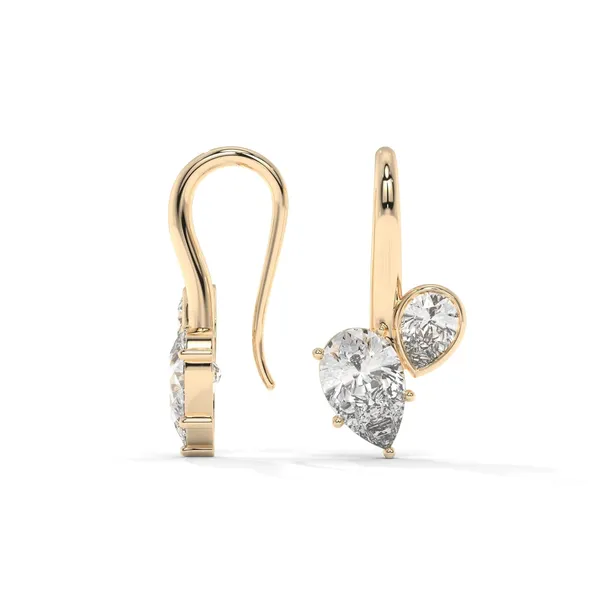 Gold_18Kt_Plating_Toi_Et_Moi_Pear_Solitaire_Hoop_Earrings_For_Women