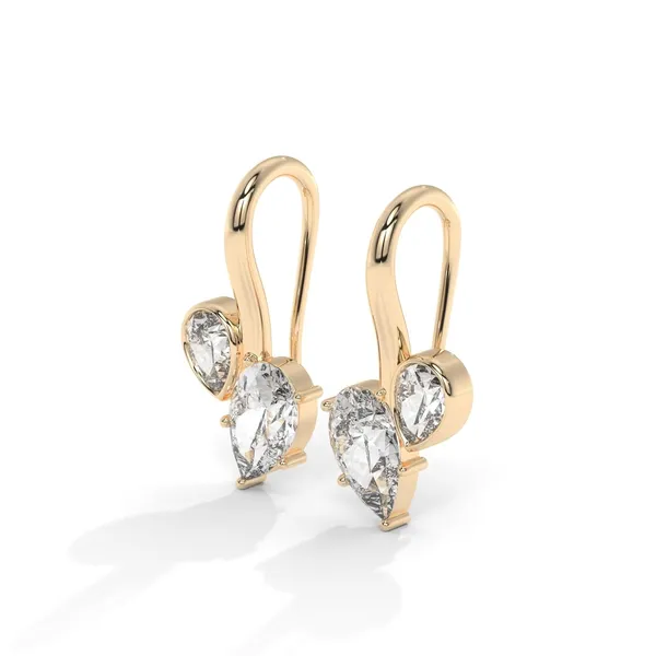 Gold_18Kt_Plating_Toi_Et_Moi_Pear_Solitaire_Hoop_Earrings_For_Women