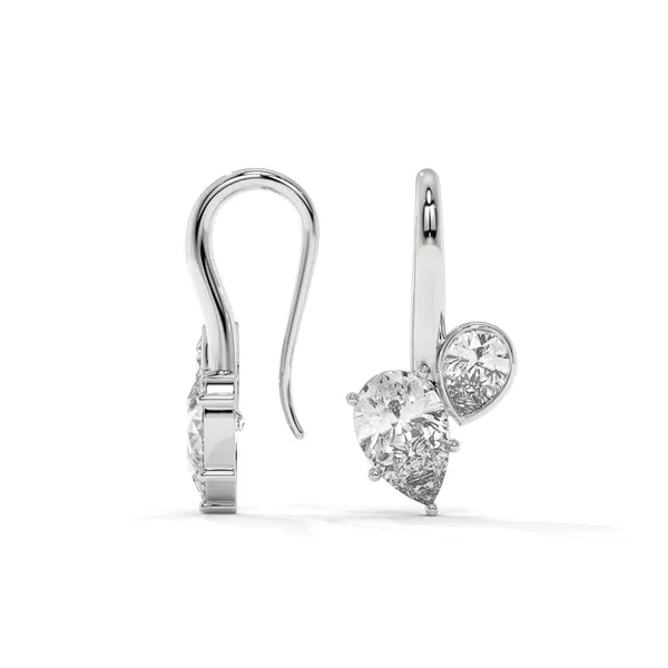 White_18Kt_Plating_Toi_Et_Moi_Pear_Solitaire_Hoop_Earrings_For_Women