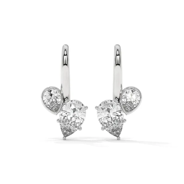 White_18Kt_Plating_Toi_Et_Moi_Pear_Solitaire_Hoop_Earrings_For_Women