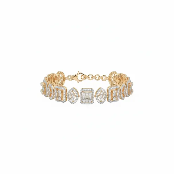 Gold_American_Diamond_Gold_And_Diamond_Silver_Plated_Tennis_Bracelet_For_Women
