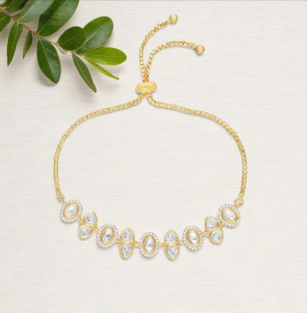 Gold_18Kt_Plated_Leaf_Pattern_Cubic_Zirconia_Diamond_Bracelet_For_Women