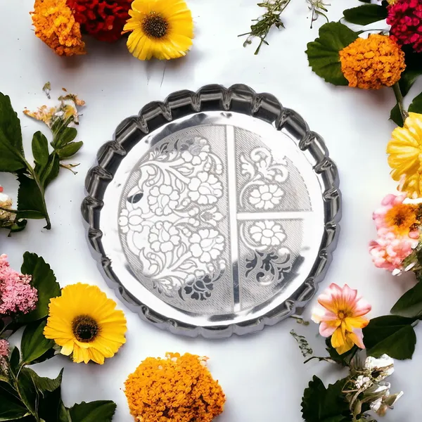 Silver_German_Silver_Premium_&_Elegant_Flower_Plate