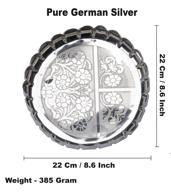 Silver_German_Silver_Premium_&_Elegant_Flower_Plate