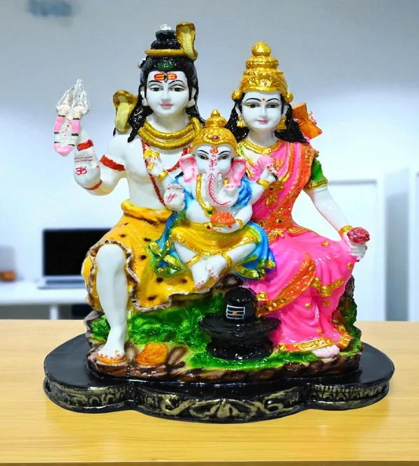 Multicolor_Marble_Premium_&_Elegant_Shiva_Family_Idol