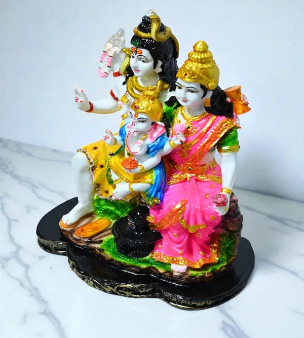 Multicolor_Marble_Premium_&_Elegant_Shiva_Family_Idol