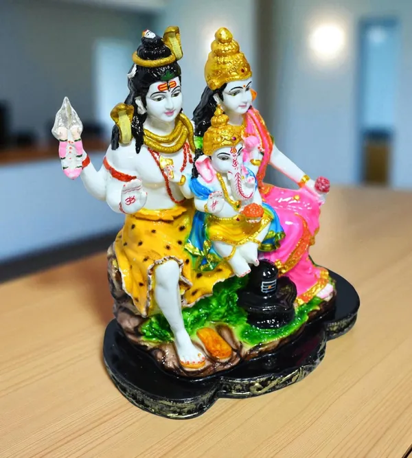 Multicolor_Marble_Premium_&_Elegant_Shiva_Family_Idol