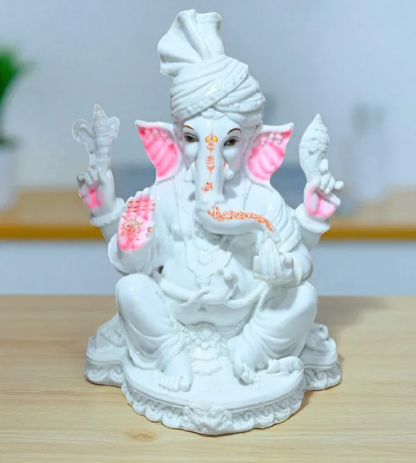White_Marble_Premium_&_Elegant_Ganesha_Idol