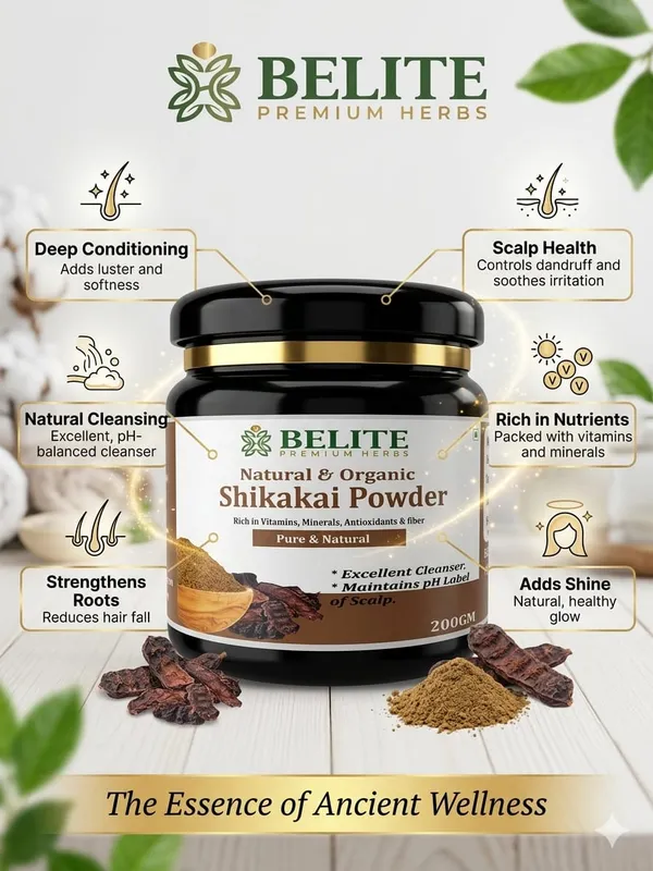 Belite_Herbs_Belite_Organic_Shikakai_Powder_200g_|_Excellent_Cleanser_|_pH_Balanced_(200_g)
