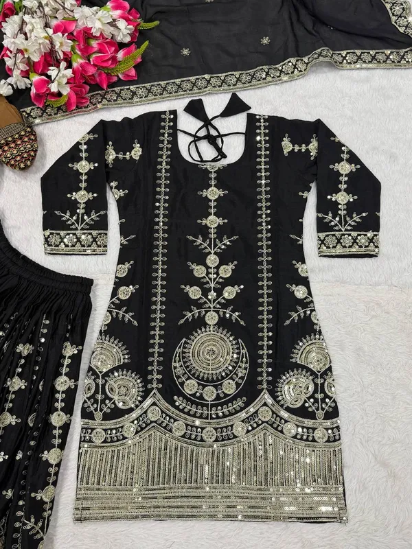 Black_Party_Wear_Look_Top_,_Sharara_Plazzo__and_Dupatta