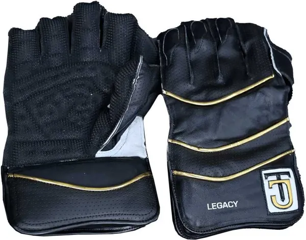 Black_Premium_Leather_Wicket_Keeping_Gloves_For_Men_&_Women::Boys