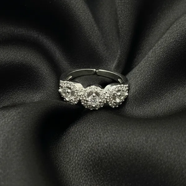 Silver_Three_Radiant_Halos_Adjustable_Brass_Ring