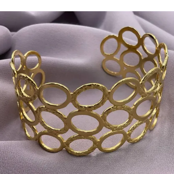 Golden_Anti-Tarnish_Open_Circle_Cuff_Bracelet