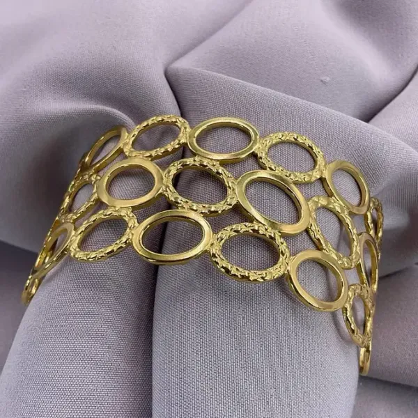 Golden_Anti-Tarnish_Open_Circle_Cuff_Bracelet